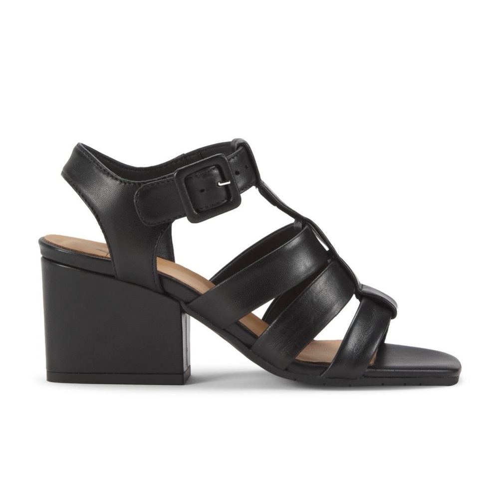 Aquatalia Rebecka Leather Block-Heel Sandals